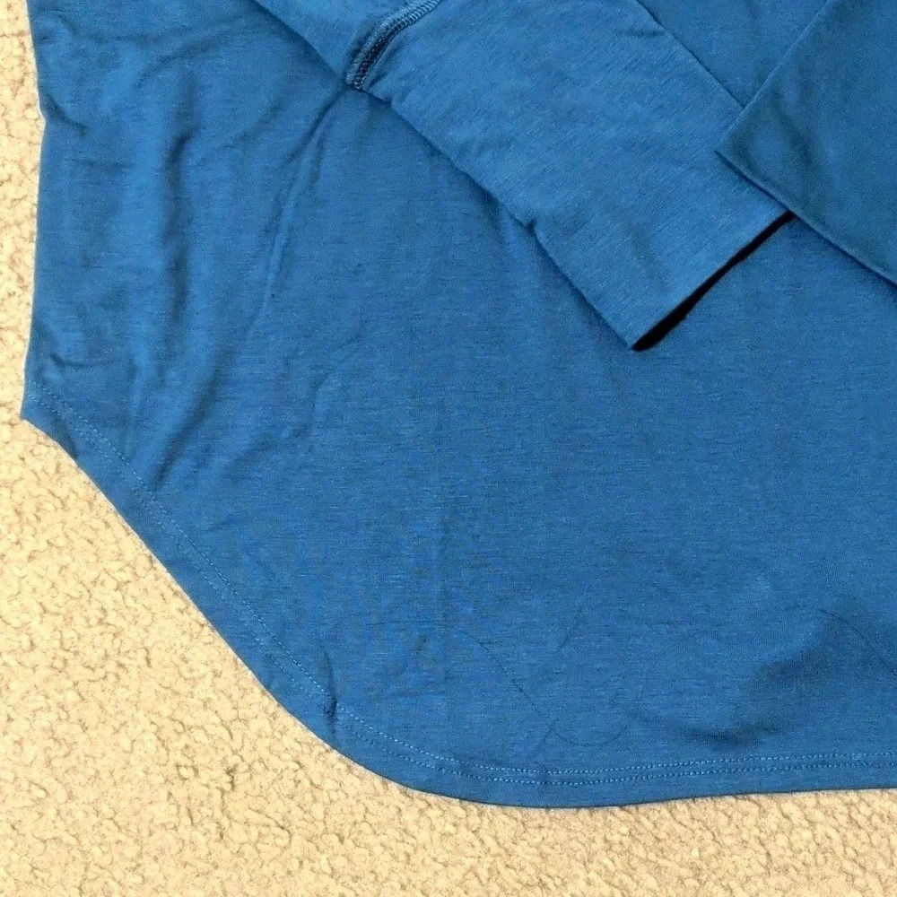 NWT GLYDER Tie Back Dolman Moroccan Blue Long Sleeve Shirt, Multiple Sizes - Picture 7 of 13